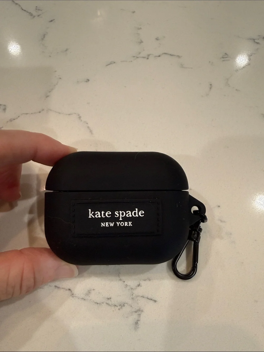 Apple AirPods Pro with MagSafe Charging Case + Kate Spade Black Silicone Case